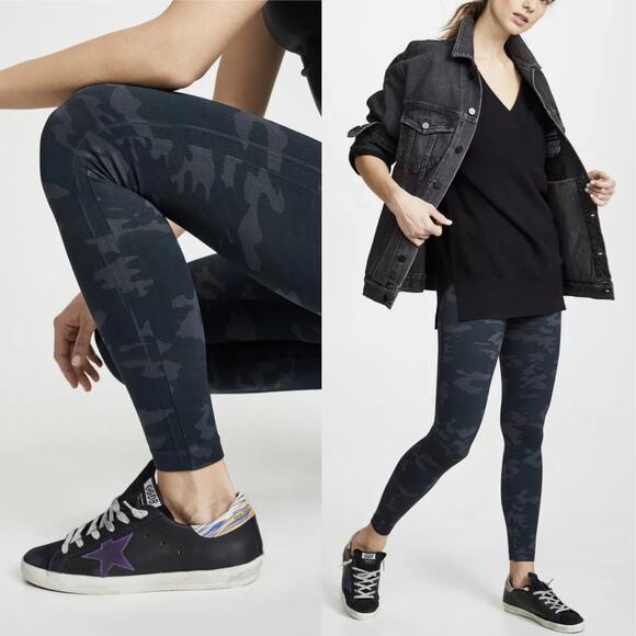 Spanx Look at Me Now Seamless XL Leggings FL3515 Black‎ Camo Ankle High-Rise - Picture 1 of 10